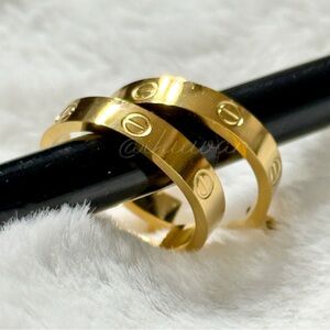 18K Gold-Plated Stainless Steel Screw Hoop earrings